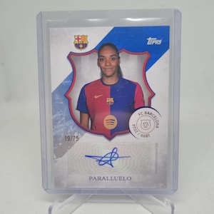 Tarjeta de autógrafos Paralluelo /75ex, Topps FC Barcelona 125.º aniversario 2024. Tarjeta de fútbol. Envío combinado.