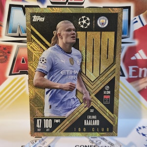 Erling Haaland « 100 Club », nouvelle taxe Topps Match en sus 2024/2025. Carte de football. Carte à collectionner. Expédition combinée. Lisez les informations.