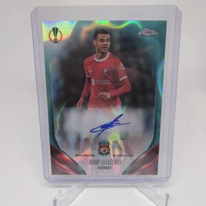 Autographe Cody Gakpo « Green Wave » Topps chromé 23/24. Liverpool. Carte de football. Carte à collectionner. Expédition combinée. Lisez les informations.