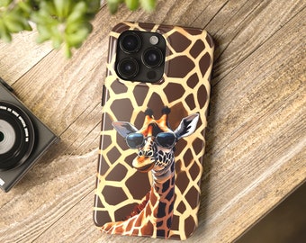Cute Giraffe with sunglasses iPhone Case. Giraffe Print, Animal print phone case, Tough phone case, Giraffe pattern, Impact Resistance