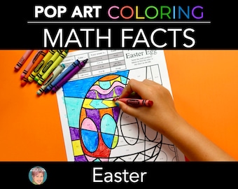 Easter Themed Color by Number Math Fact Review Coloring Pages | Fun PRINTABLE Art Integration Activity for Kids!