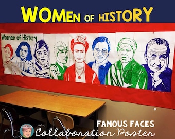 Printable Women's History Collaborative Famous Faces Poster | Inspirational Women's History Month Activity for Kids!