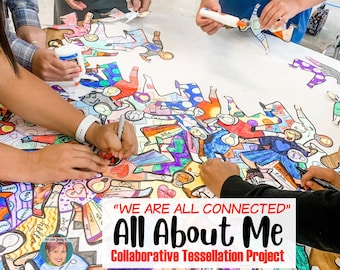 Jeu de mosaïque imprimable « Tout sur moi » : « Nous sommes tous connectés » | Activité de renforcement des liens communautaires pour les enfants | Idéal pour les panneaux d'affichage de rentrée scolaire