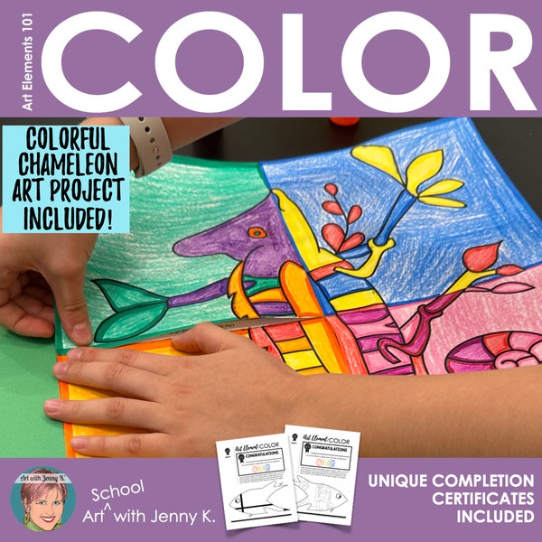 Art Elements 101 Unit 3: COLOR | Printable Art Lessons for Kids | Art Activity for Classrooms and Homeschools