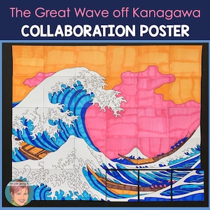 Utskrivbar poster "Den stora vågen utanför Kanagawa" av Hokusai | Enkel konsthistorisk aktivitet för barn och bra delplan!