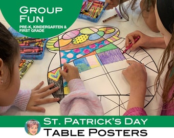 Printable St. Patrick’s Day Coloring Table Posters | Extra Large Coloring Pages | Fun St. Patrick’s Day Art Activity for Kids