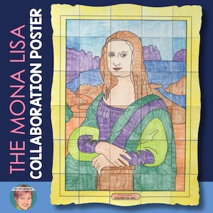 Poster stampabile della collaborazione "Mona Lisa" di Leonardo da Vinci / Attività facile di storia dell'arte per bambini e fantastico piano secondario!