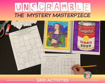 Unscramble The Mystery Masterpieces Printable | Fun Art History Activity for Kids | Great Sub Plan