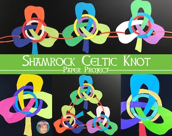 Shamrock Celtic Knot Paper Craft Printable | Fun, Unique St. Patrick's Day Activity for Kids | Shamrock Art Project