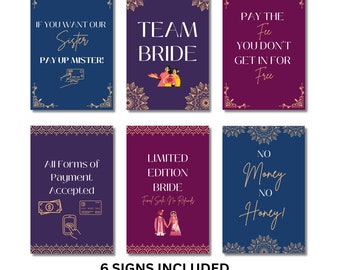 Indian Wedding Doli Sign Bundle: Customizable Entry Signs (Digital Download)