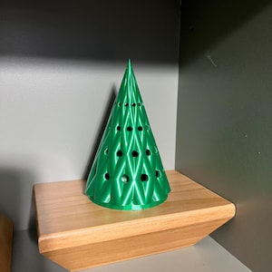 3D Printed Christmas Tree Tea Light Holder | Scandi Holiday Decor