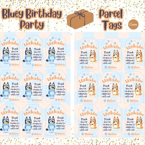 Bluey Birthday Gift Tags- Editable