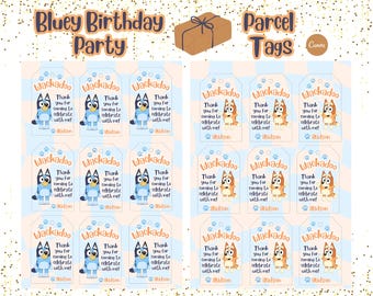 Bluey-cadeaukaartjes voor verjaardag: bewerkbaar