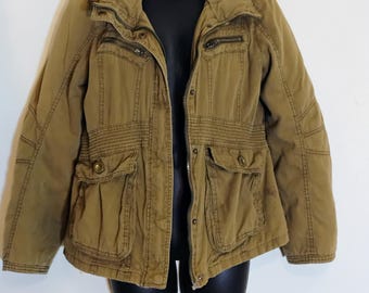 Vintage Sashimi Military Army Green Jacket Utility  Cotton 89s 90s y2k