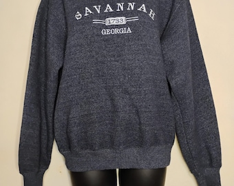 Vintage Savanna 1733 Georgia Pull Over Sweater Heather Navy Blue Classic ESY 80s 90s y2k