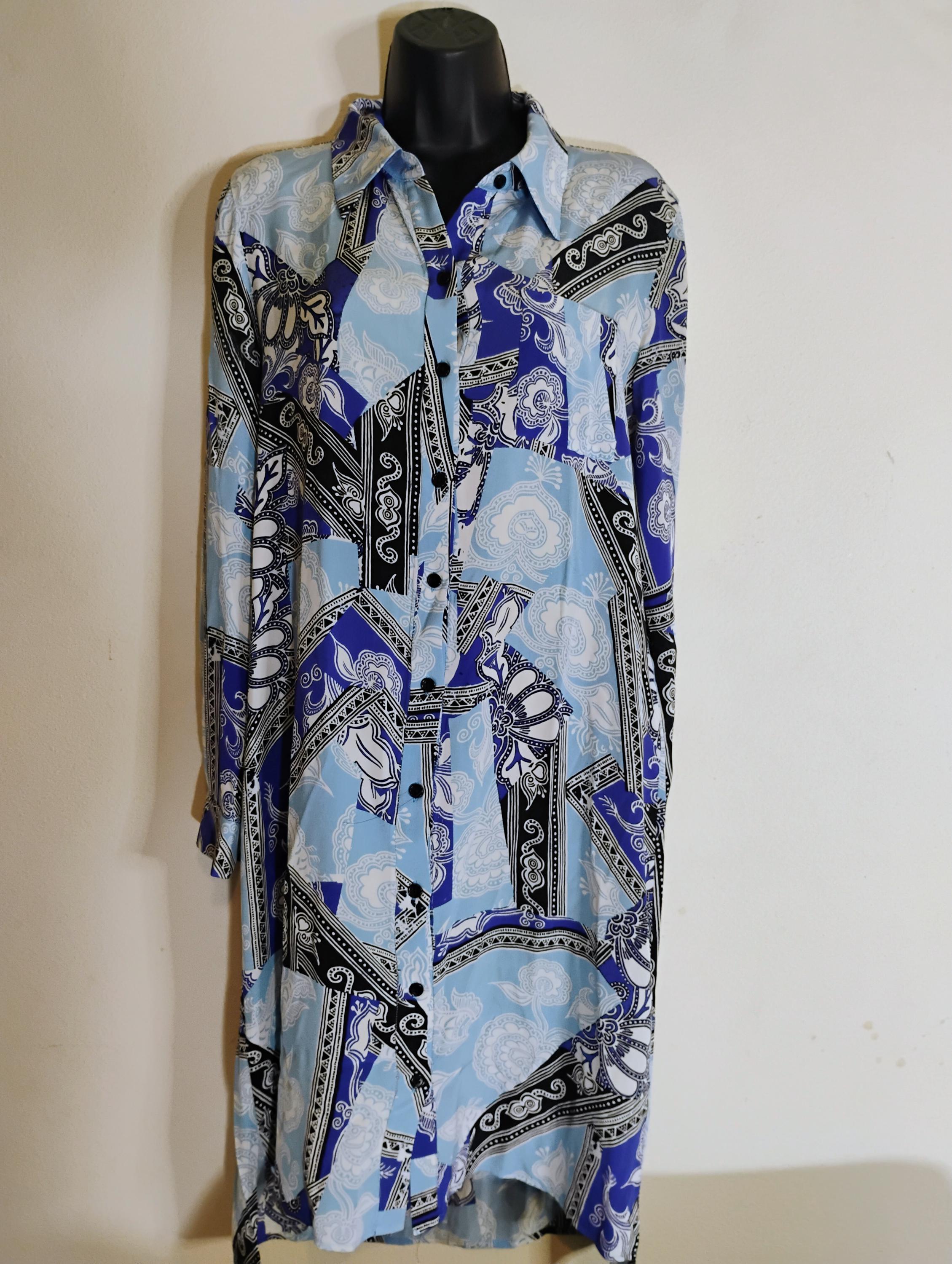 dvf blue floral dress Blue Floral V-Neck Ruffle Maxi Dress main image 0