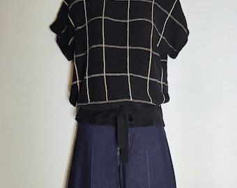 Rare Vintage Christian Dior Classic Knit Plaid Blouse 80s 90s Y2k