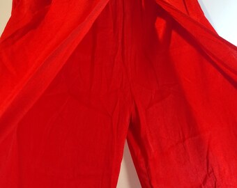 Zara Red Trousers Flowy Palazzo Pants Wide Leg Tunic Medium