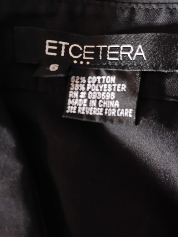 Rare Etcetera  Black Button Down Shirt Pointy Dag… - image 6