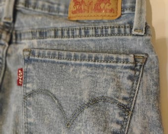 Vintage Levi's 710 Super Skinny Acid Wash Jeans  Sz 25