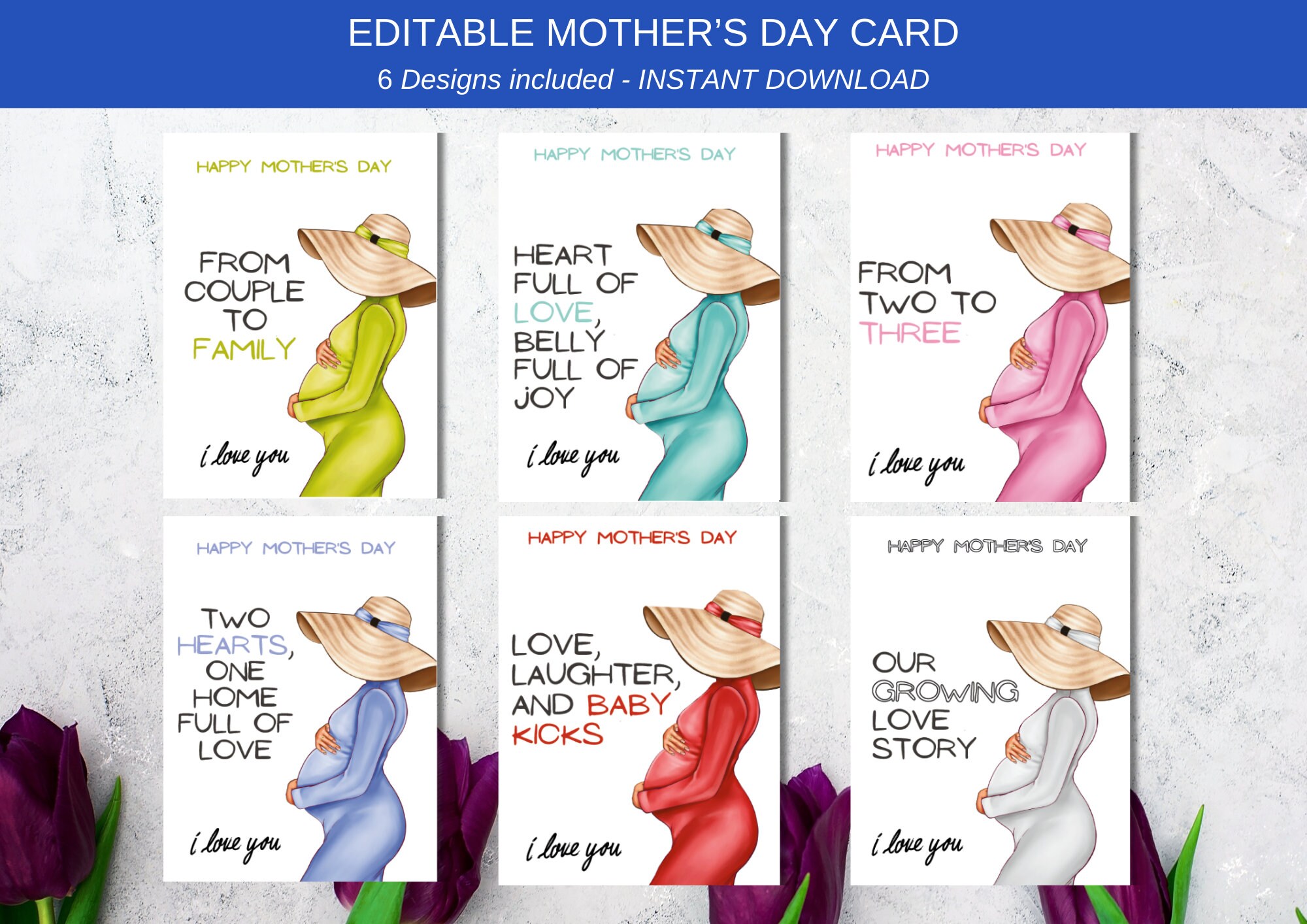 Pregnant Mother's Day Card Message, Family Growth Daycard, Maternal