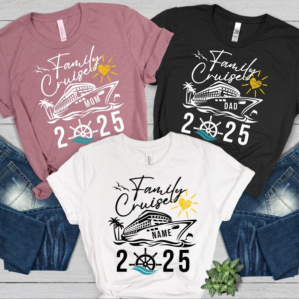 T-shirt Cruise Squad 2025 - T-shirt familial personnalisé pour une croisière en 2025 ! T-shirt Cruise Squad 2025 personnalisé pour une croisière mémorable avec des amis de la famille !