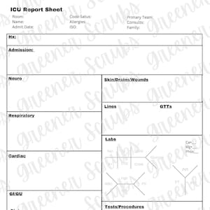 ICU Nurse Report Sheet