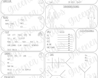 ICU Nurse Report Sheet | Intensive Care Flowsheet for Nurses | ICU Nurse Brain