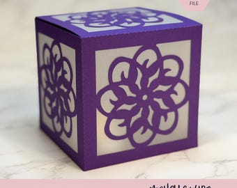 Mandala Shadow Box SVG Lucent 3D Gift Box Lantern Paper Craft Cricut Silhouette Stackable Mothers Day Gift for Her Instant Download
