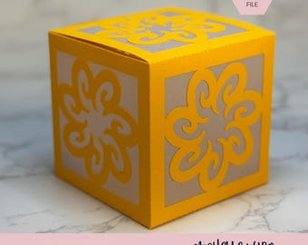Mandala Shadow Box SVG Flourish 3D Gift Box Lantern Paper Craft Cricut Silhouette Stackable Mothers Day Gift for Her Instant Download