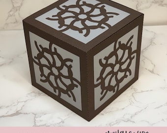 Mandala Shadow Box SVG Torque 3D Gift Box Lantern Paper Craft Cricut Silhouette Stackable  Instant Download