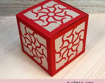 3D Mandala Box SVG Meander Shadow Box Lantern Gift Box Paper Craft Cricut Silhouette Stackable Instant Download
