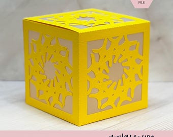 Mandala Shadow Box SVG Spindrift 3D Gift Box Lantern Paper Craft Cricut Silhouette Stackable Mothers Day Gift for Her Instant Download