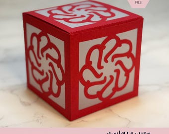 Mandala Shadow Box SVG Gyre 3D Gift Box Lantern Paper Craft Cricut Silhouette Stackable Mothers Day Gift for Her Instant Download