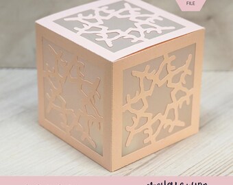 Mandala Shadow Box SVG Boreal 3D Gift Box Lantern Paper Craft Cricut Silhouette Stackable Mothers Day Gift for Her Instant Download