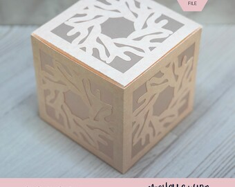 Mandala Shadow Box SVG Etch 3D Gift Box Lantern Paper Craft Cricut Silhouette Stackable Mothers Day Gift for Her Instant Download