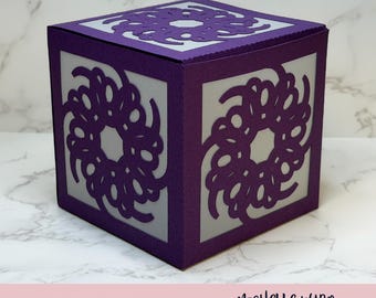 Mandala Shadow Box SVG Verdant 3D Gift Box Lantern Paper Craft Cricut Silhouette Stackable  Instant Download