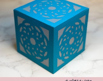 Mandala Shadow Box SVG Garland 3D Gift Box Lantern Paper Craft Cricut Silhouette Stackable Mothers Day Gift for Her Instant Download