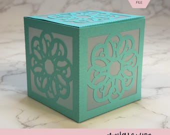 Mandala Shadow Box SVG Soleil 3D Gift Box Lantern Paper Craft Cricut Silhouette Stackable Mothers Day Gift for Her Instant Download
