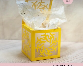 Mandala Shadow Box SVG Brash 3D Gift Box Lantern Paper Craft Cricut Silhouette Stackable Mothers Day Gift for Her Instant Download