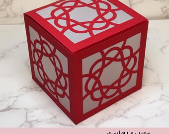 Mandala Shadow Box SVG Vesica 3D Gift Box Lantern Paper Craft Cricut Silhouette Stackable  Instant Download