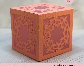 Mandala Shadow Box SVG Veil 3D Gift Box Lantern Paper Craft Cricut Silhouette Stackable Mothers Day Gift for Her Instant Download