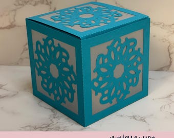 Mandala Shadow Box SVG Penumbra 3D Gift Box Lantern Paper Craft Cricut Silhouette Stackable Mothers Day Gift for Her Instant Download