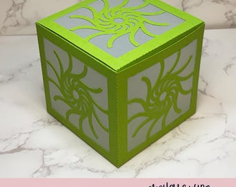 Mandala Shadow Box SVG Flux 3D Gift Box Lantern Paper Craft Cricut Silhouette Stackable  Instant Download