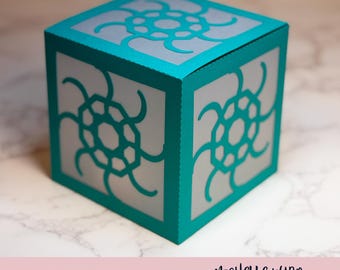Mandala Shadow Box SVG Nautilus 3D Gift Box Lantern Paper Craft Cricut Silhouette Stackable Mothers Day Gift for Her Instant Download