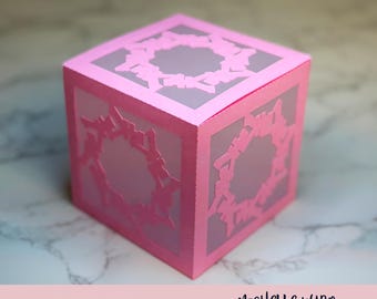 Mandala Shadow Box SVG Lunaris 3D Gift Box Lantern Paper Craft Cricut Silhouette Stackable Mothers Day Gift for Her Instant Download