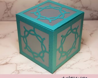 Mandala Shadow Box SVG Nimbus 3D Gift Box Lantern Paper Craft Cricut Silhouette Stackable  Instant Download