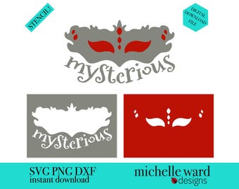 Venetian Masquerade Mask Stencil, Gothic Carnival (Digital SVG)