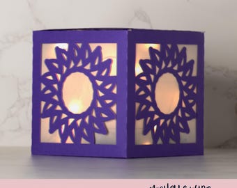 Snowflake Shadow Box SVG Christmas Lantern SVG Shardine Winter Tealight Holder No Glue Box Lantern Template Cricut Silhouette DXF