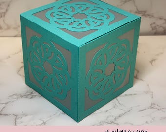 Mandala Shadow Box SVG Braid 3D Gift Box Lantern Paper Craft Cricut Silhouette Stackable  Instant Download